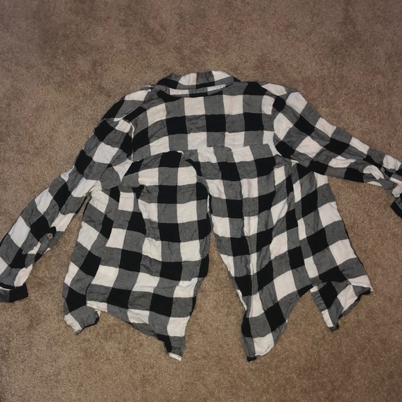 Charlotte Russe Tops - Black & White Flannel